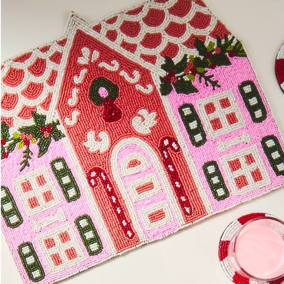 Anthropologie Other - Payton James beaded Gingerbread Placemat
